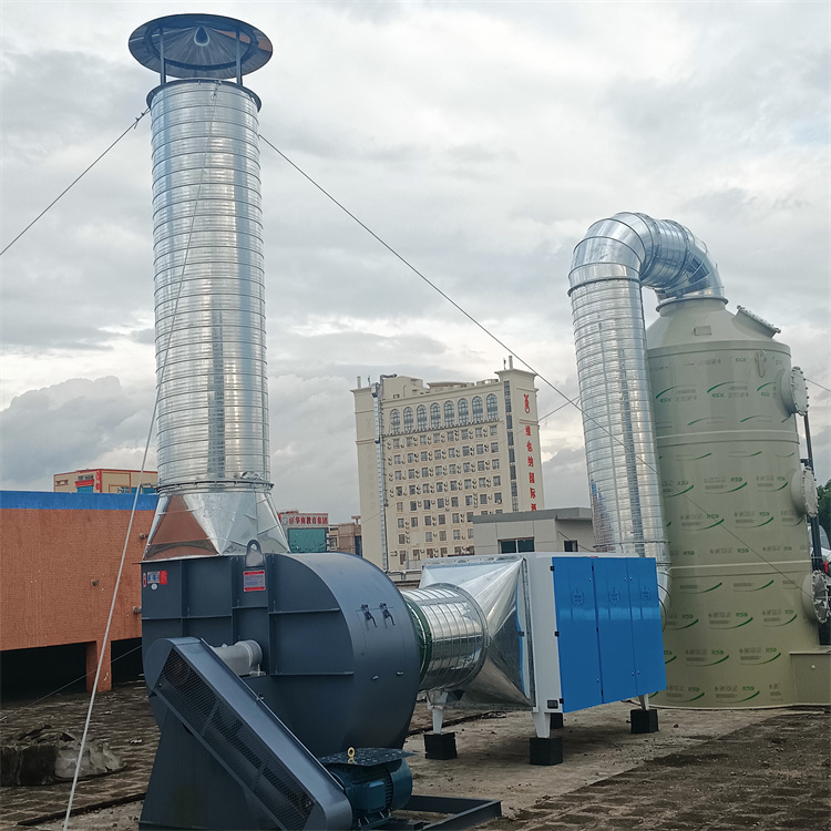 深圳废气处理工程 废气处理设备PP喷淋塔安装 宝安废气吸收塔安装工程 
