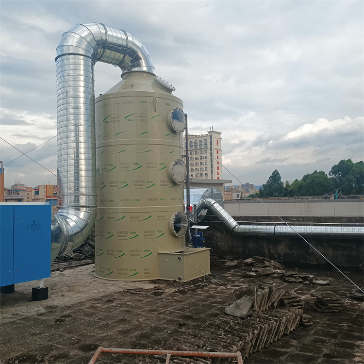惠州喷淋塔安装厂家承接工厂环保废气处理设备安装工程 惠州安装喷淋塔公司